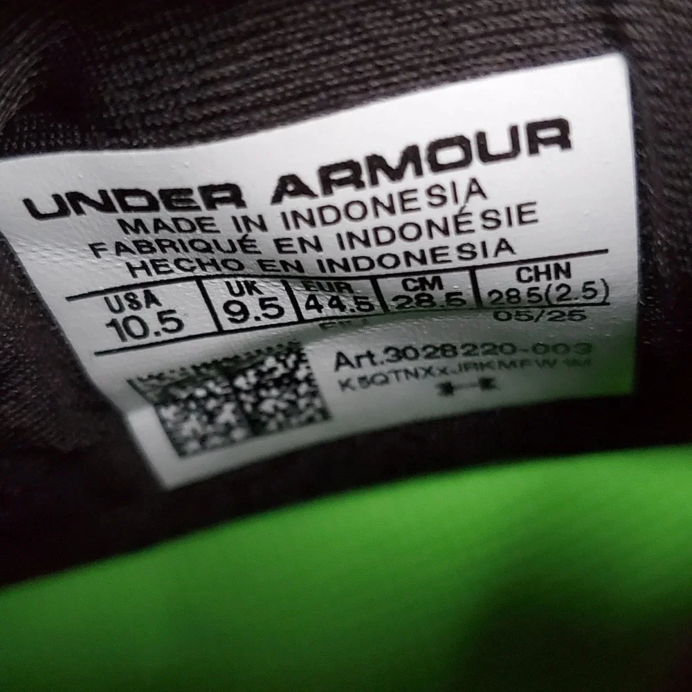 Under Armour Blur Pro Football Cleats Men‎ 10.5 Black Silver HOVR 3028220-003 - Picture 7 of 7